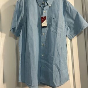 IZOD Men's Blue Short Sleeve Shirt-XL